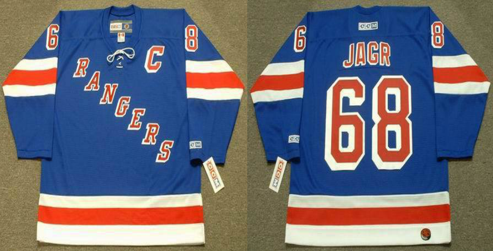 2019 Men New York Rangers 68 Jagr blue style 3 CCM NHL jerseys